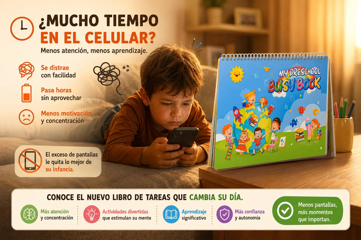 Mi Libro de Enfoque, diversión educativa que aleja a tu hijo de las pantallas.