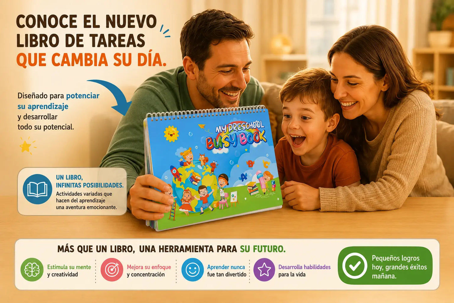 Mi Libro de Enfoque, diversión educativa que aleja a tu hijo de las pantallas.